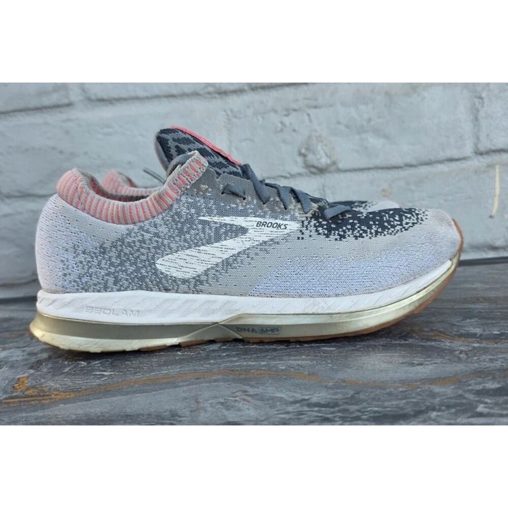 Brooks Bedlam Women's Running Shoes Gray Coral White Knit 1202721B137 Size 7 B